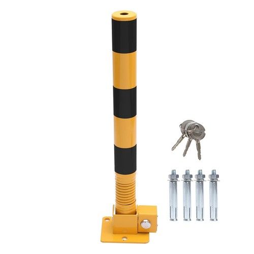  Car Parking Space Lock Bollard Ylw-Red 600mm With Spring