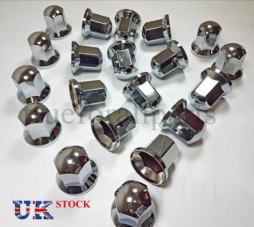 New 60x 32mm Wheel Nut Cover LONG Lux Plastic CHROME Lorry Trailer Bus Truck LKW