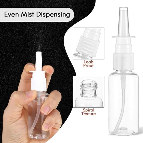 5PCS 10ml Empty Clear Nasal Pump Spray Plastic Bottle Refillable Fine Mist UK — image 6