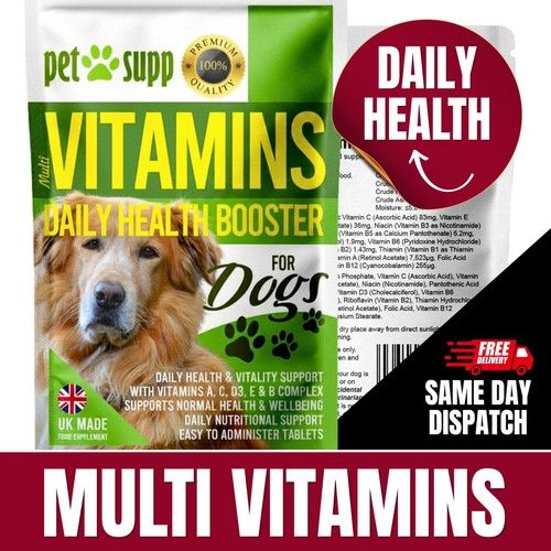 Multivitamin for Dogs, All Essential Daily Vitamins & Minerals Tablets, UK