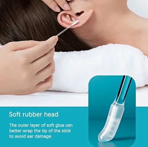 Reusable Plastic Adhesive Ear Cleaner Ear Wax Pick Stick Blue/Clear Unisex — image 1