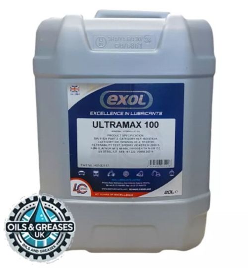 EXOL HYDRAULIC OIL 100 20L, A PREMIUM GRADE ISO VG100 HYDRAULIC OIL NOT RECYCLED