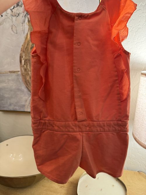 Chloé Girls Orange Ruffle Short Romper Size 3 — image 2