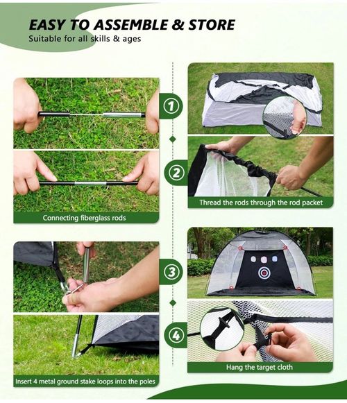 300cm 10 x 7ft Indoor Outdoor Golf Practice-Net Golf Hitting Cage Golf Training — image 5
