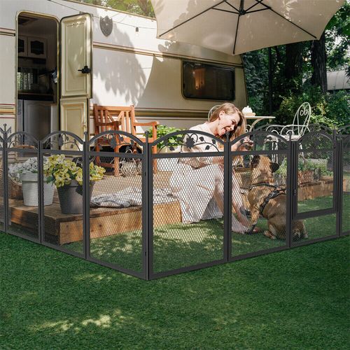 Rustproof Large Metal Dog Playpen Panels Pet Dog Fence Exercise RV Camping Yard — image 7