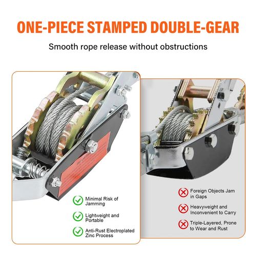 Power Puller Come Along Hand Winch 4 Ton 8818lb Heavy Duty Pull Hoist 3 Hooks UK — image 5