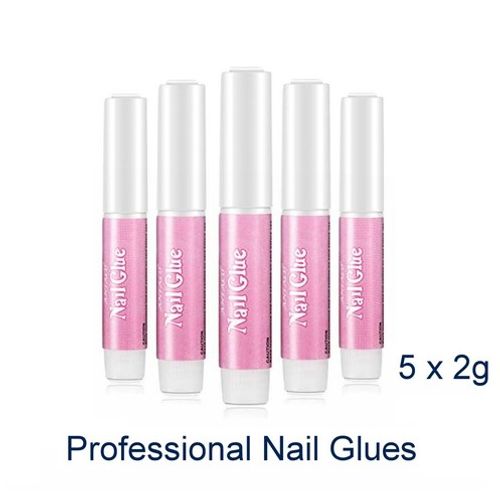 STRONG FALSE NAIL GLUE CLEAR On Art Tips UV Gel Acrylic Fake Nails Tips 5x 2g