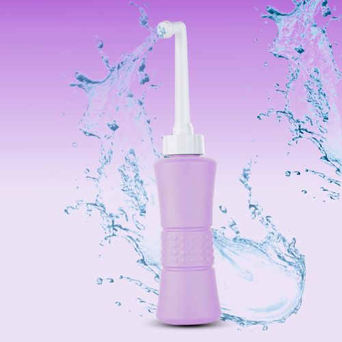laphang Portable Bidet 500ml Purple Peri Bottle with Waterproof Pouch and Cap — image 2