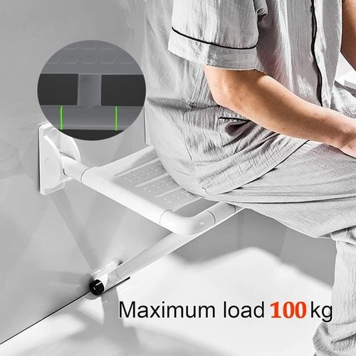 Wall Mounted Folding Shower Seat Fold Down Bath Bench Non-Slip Bathroom Safety — image 9