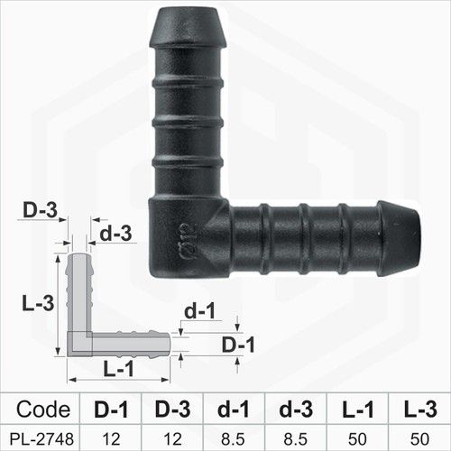 90 Degree Elbow PLASTIC BARBED JOINER REDUCER CONNECTOR PIPE HOSE Air Fuel Water