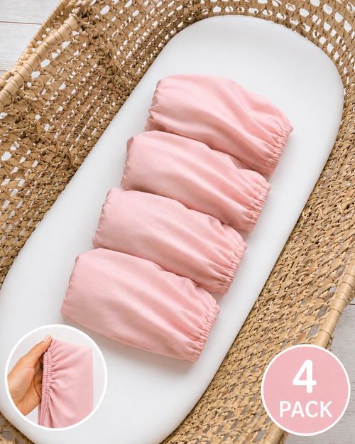 4 Pack Jersey 100% Cotton Fitted Sheets 75x30 cm for Moses Basket Pram Bassinet — image 7