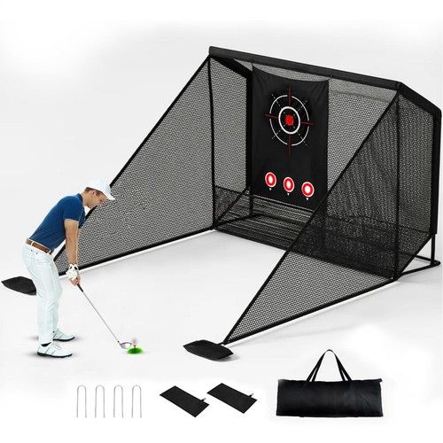 10x7ft Golf Practice Net w/ Target Cloth Driving Golf Hitting Training Net-