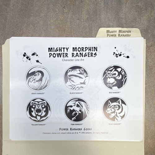RARE Saban Mighty Morphin Power Rangers Zeo Television Press Kit Folder Line Art — image 14
