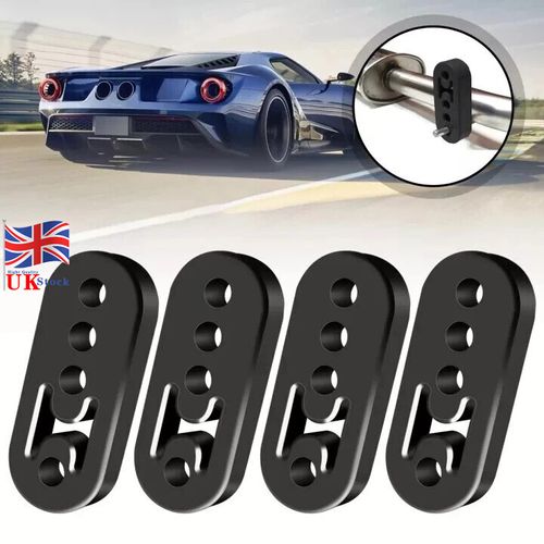 4PCS Car Exhaust Rubber Heavy Duty Pipe Mount Brackets Hanger Universal Black UK — image 1