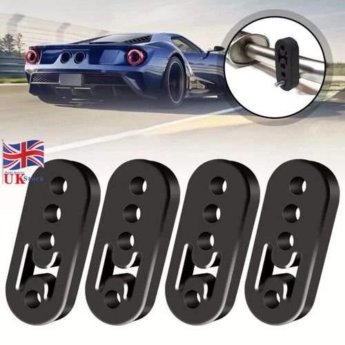 4PCS Car Exhaust Rubber Heavy Duty Pipe Mount Brackets Hanger Universal Black UK