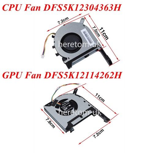 For Asus TUF Gaming A15 FA506 FA506IH FA506II FA506IU FA506IV Cpu & Gpu Fan Set