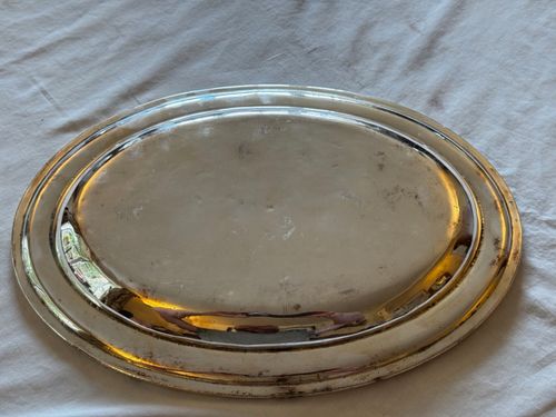 Vintage Oval Silver Plated Meat Serving Platter Tray Roast Joint Dish Rimmed — image 4