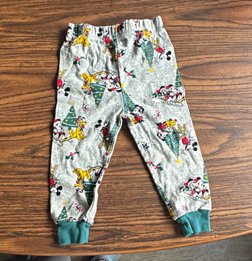 Disney Mickey & Friends Christmas 2T 2pc Cotton Knit Pajama Set Long Sleeve