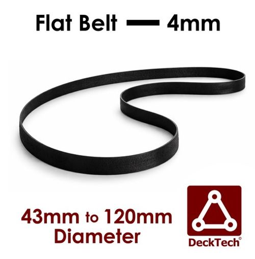 DeckTech 4mm Flat Belt 43mm - 120mm Ø Inner Diameter Rubber Motor Drive
