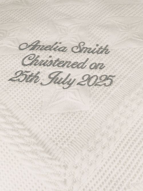 Personalised Christening Blanket, Baby Portuguese Shawl, Baptism Namesake Gift — image 4