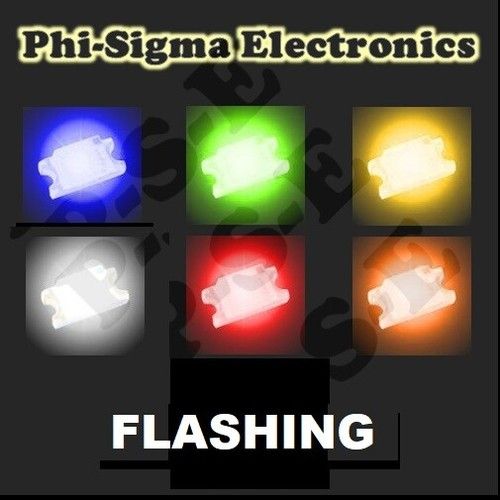 SMD Flashing LEDs : Red, Blue, Yellow, Green, White, Orange - 0805 - UK Seller