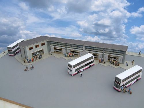 00 Scale Modern bus Depot Ready-Made Prebuilt JWT — image 1
