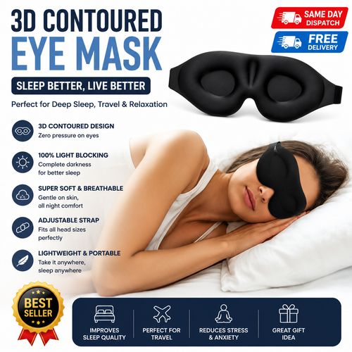 Eye Mask for Sleeping 3D Contoured Cup Blindfold Concave Night Sleep Mask., UK** — image 1