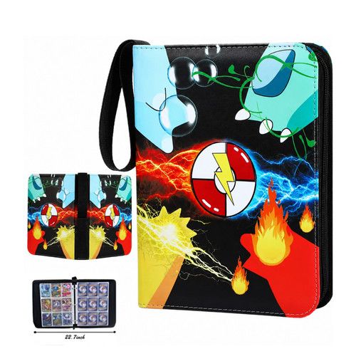 900 Pockets Trading Card Binder Holder Double Sided Zip Folder Album Book 9 Slot