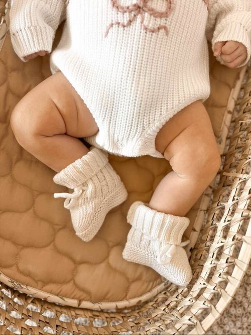 Red, Pink or White Knit Baby Bow Headband Topknot, 0-3m, 100% Organic Cotton — image 11