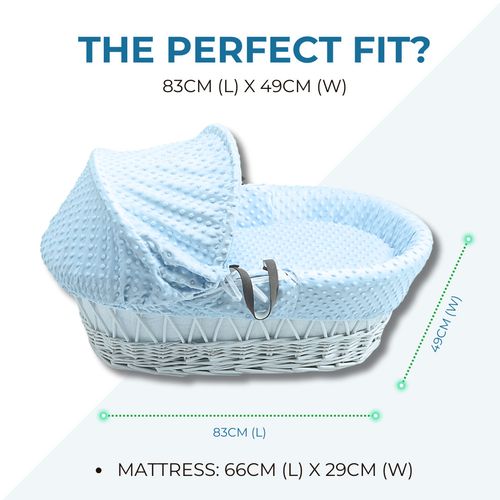 Baby Moses Basket With Stand - Pink Waffle / Grey Wicker | Mattress And Bedding — image 5