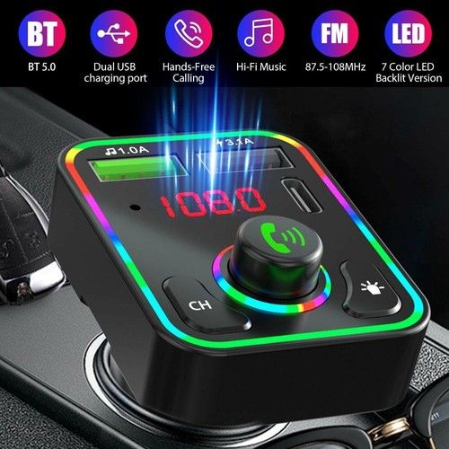 Wireless Bluetooth Car Kit FM Transmitter USB+PD Charger Audio MP3 Music Player