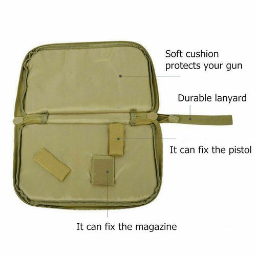 Men Handgun Tactical Army Padded Pistol Storage Pouch Hunting Carry Case Gun Bag — image 4