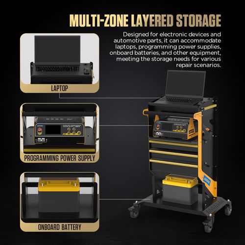 Tool Roller Cabinet Mechanics Garage Workshop Car Diagnostic Tool Trolley Cart — image 4