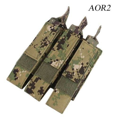 Emerson Tactical Modular MOLLE Triple Open Top SMG Magazine Mag Pouch Holder