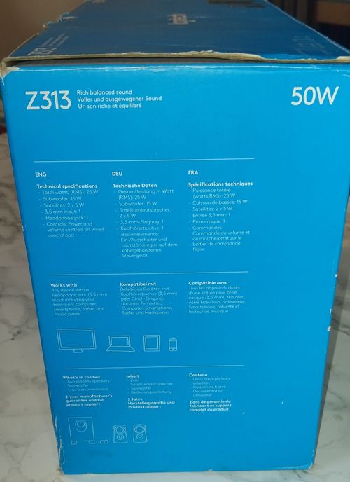 Logitech Z313 Speaker System with Subwoofer new in Box unused — image 4