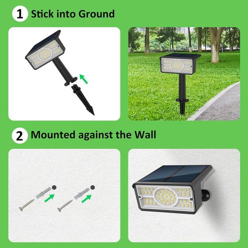 T-SUN 2Pack 49LED Solar Spot Lights Garden Light Landscape Solar Wall Lights UK — image 8